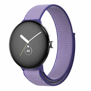 Für Google Pixel Watch Uhr Kunststoff / Nylon Design Armband Ersatz Arm Band Blau/Lila