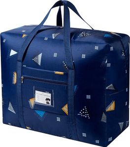 Reisetasche - Maxi Xxl Organiser - Für Organisierte Und Trockene Reisen - Navyblau Mit Dreiecken