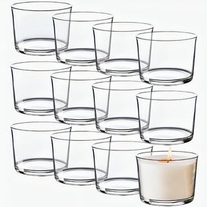 Gläser Set Teelichthalter 12 STK. Kerzengläser 150ml Klar 82x58mm Windlicht Glas