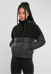 Urban Classics Damen Jacke Ladies Sherpa Mix Pull Over Jacket Black-M