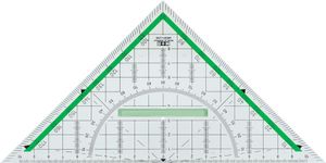 M+R Geodreieck "Green Line" Hypotenuse: 230 mm glasklar