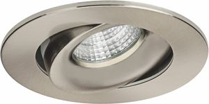 MD-70 TUNE satin LED Spot mit breiten Rahmen 80mm 9W dim to warm silber IP44