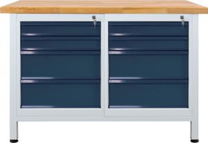 ADB Werkbank "Premium" mit 8 Schubladen, B 1200 x T 600 x H 840 mm