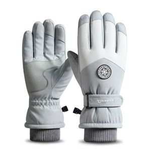 Damen Grau Skihandschuhe für Erwachsene Winterhandschuhe Reithandschuhe Wasserdichte und Winddichte Rutschfeste Warme Handschuhe