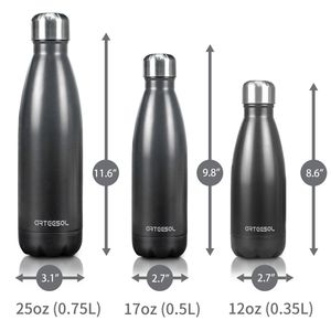 arteesol Edelstahl Trinkflasche 750ml Schwarz Doppelschicht Wasserflasche Isoliert Trinkflasche