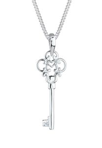 DIAMORE Halskette Schlüssel Diamant 925 Sterling Silber Weiß