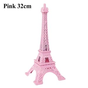 Vintage Paris Eiffelturm Skulptur Figur Miniatur Home Desktop Decor Geschenk-Rosa-32cm