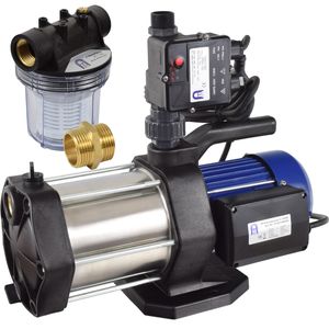 Agora-Tec® Hauswasserautomat Hauswasserwerk-5-1300-10DW-1L mit Druckschalter und Vorfilter