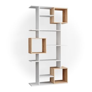 Livinity® Raumteiler Cube, 92 x 187.7 cm, Weiß/Sonoma