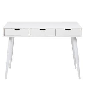 cagü: Exklusiver Design Schreibtisch [VIBORG] Weiß mit 3 Schubladen 110cm x 50cm | Zeitloser Designklassiker im skandinavischen Design!