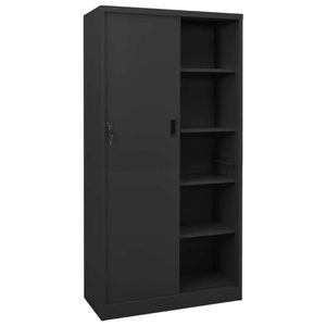 vidaXL Büroschrank mit Schiebetür Anthrazit 90x40x180 cm Stahl