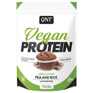 QNT Vegan Protein 500 g Schokoladenmuffin / Veganes / Pflanzliches Protein / Für Veganer und Vegetarier geeignetes Eiweißpulver mit hochwertigem Proteingehalt