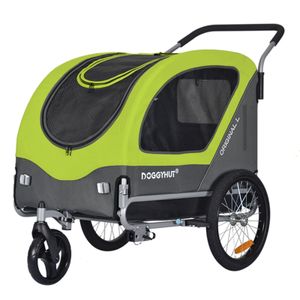 DOGGYHUT  Large Fahrradanhänger & Hundebuggy 2 in 1 für Hunden bis 35kg Hundeanhänger Jogger Hundewagen mit Feststellbremse