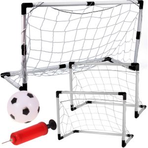MalPlay Fußballtore für Kinder 2er Set | Fußball-Tor Pop Up mit mit Fußball und Pumpe | 120 x 80 x 52 cm | Ideal für Garten, Park, Strand