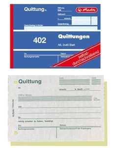 Herlitz Formularbuch "Quittung 402" DIN A6 2 x 40 Blatt (4 Bücher)