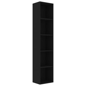vidaXL Knihovna černá 40x30x189 cm odvozený výrobek ze dřeva