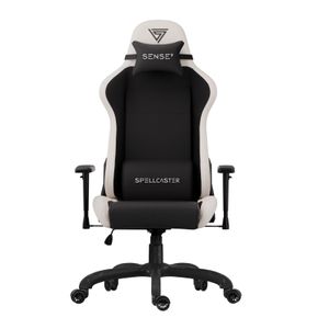 Sense7 Spellcaster FUKU Gamingstuhl, Gaming Sessel, Bürostuhl, Ergonomisch Schreibtischstuhl, Drehstuhl mit Kopfstützen bis zu 150 kg, Schwarz-Beige