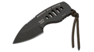 TOPS Knives Box Cutter, feststehendes Messer aus Kohlenstoffstahl Schwarz
