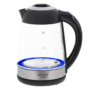Czajnik Adler AD 1285 Czarny Przezroczysty Szkło Stal 2200 W 1,7 L