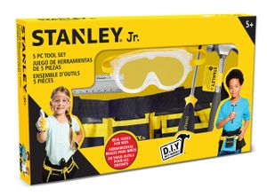 Stanley Werkzeugset für Kinder - 5-Teiliges Set - Hammer - Schraubendreher - Schutzbrille - Lineal - Werkzeuggürtel