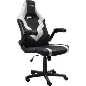 Trust GXT 703W RIYE Universal-Gamingstuhl Schwarz, Weiß  TRUST Produkttyp: Universal-Gamingstuhl, Maximales Nutzergewicht: 140 kg, Armlehne: Ja, Rennrad-/Flugständer enthalten: Nein