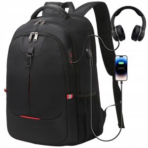 HDeye Pánsky a dámsky 15,6-palcový batoh na notebook, cestovný batoh s USB portom na nabíjanie/sluchátka, vodotesný batoh na notebook, čierny