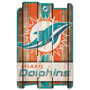 NFL Miami Dolphins Płot Deska Drewniany Znak Drewniany Znak 43x28cm Płot