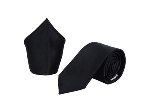 PB Pietro Baldini Krawattenset für Herren - Krawatte und Einstecktuch aus Satin Mikrofaser - Hangefe
