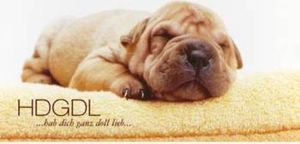DeCoArt...Glückwunschkarte aus Puzzleteilen Hund HDGDL ... hab Dich ganz doll lieb Puzzle
