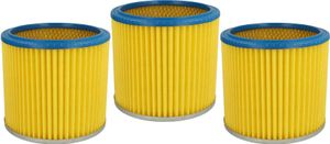 vhbw 3x Faltenfilter kompatibel mit Parkside PNTS 30 / 8 E, PNTS 1300(A1), PNTS 1300 Staubsauger - Patronenfilter, Blau Gelb