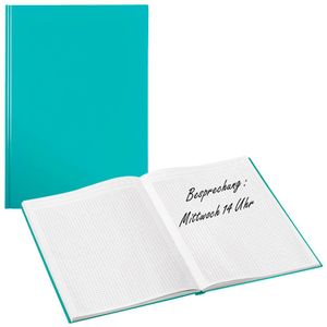 LEITZ Notizbuch WOW DIN A4 kariert, eisblau-metallic Hardcover 160 Seiten