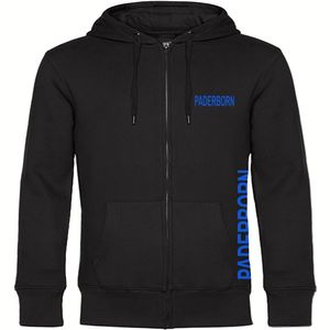 multifanshop Kapuzen Sweatshirt Jacke - Paderborn - Brust & Seite, schwarz, Größe XXL