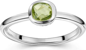 MATERIA by Matthias Wagner Peridot Ring Silber 925 quadratischer Stein grün in Schmucketui SR-11