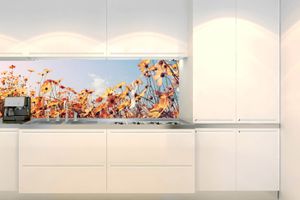 Küchenrückwand Folie Selbstklebend BLUMENWIESE 180 x 60 cm - Klebefolie - Dekofolie