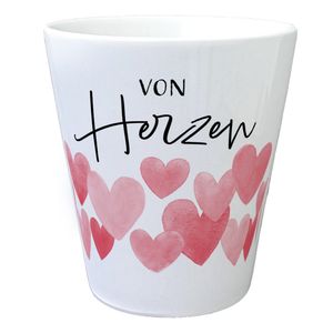 Herzen Blumentopf mit Spruch Von Herzen