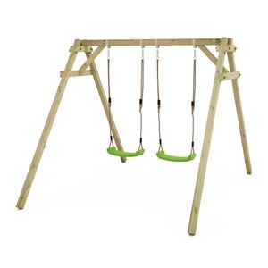 WICKEY Detský hojdačkový rám Smart Move Swing, hojdačkový rám, dvojitá hojdačka, drevená hojdačka - jablkovo zelená