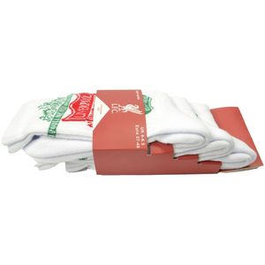 Liverpool FC - Športové ponožky pre mužov/dámy unisex (3-pack) BS3701 (42 EU - 45,5 EU) (White/Red)