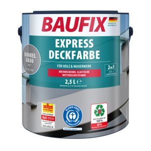 BAUFIX Express Deckfarbe dunkelgrau matt, 2.5 Liter, Wetterschutzfarbe
