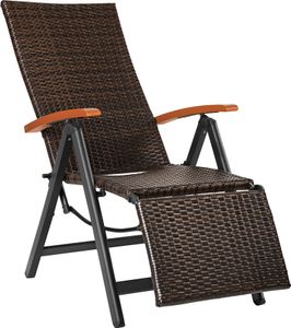 Záhradné ratanové kreslo RELAX s opierkou na nohy
