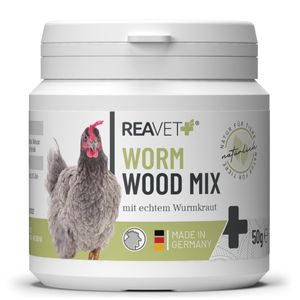 REAVET Wormwood Mix 50g Pulver, bei und nach Wurmkur Hühner, Wurmmittel Hühner natürlich und Entwurmungsmittel für Hühner, Naturprodukt für Hühner