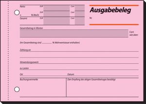 SIGEL AG615 Ausgabebelege, Papier rosa, mit Sicherheitsdruck, A6 q, 50 Blatt