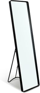 DRULINE Spiegel Standspiegel Stehspiegel Standspiegel schwarz Garderobenspiegel Ganzkörperspiegel 115 cm x 30,5 cm x 4 cm  Schwarz