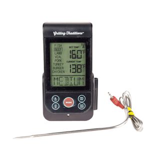 Digitales Funkthermometer EUROHOME schwarzes Grillthermometer für die perfekte Kerntemperatur, Fleischthermometer - Temperaturfühler aus Edelstahl Digitales Funkthermometer EUROHOME schwarzes Grillthermometer für die perfekte Kerntemperatur, Fleischthermometer - Temperaturfühler aus Edelstahl