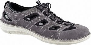 Josef Seibel Anvers 92 Herren Leder Sommer Halbschuhe grau, Extrem Weite, herausnehmbares Fußbett