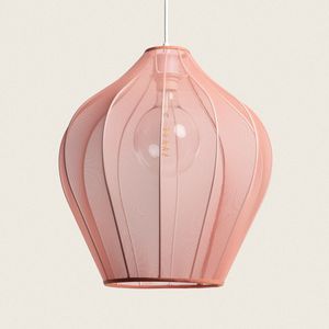 Pendelleuchte aus Metall und Stoff Ø400 mm Yara Rosa Empolvado