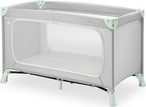 Hauck Kinderreisebett Dream N Play Plus mit Transporttasche und Großen Schlupf zum Spielen, Klein Zusammenklappbar, Dusty Mint