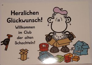 Sheepworld - 50578 - Postkarte, Nr. 17, Schaf, Geburtstag, Herzlichen Glückwunsch! Willkommen im Club der alten Schachteln!, Pappe