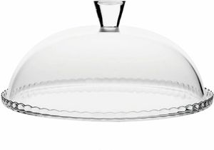 Pasabahce cukrářský talíř ze skla 32 cm servírovací talíř s víkem kulatý
