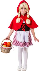 Rotkäppchen Kostüm Kinder Kleid mit Cape Umhang Märchen Karneval Fasching 116