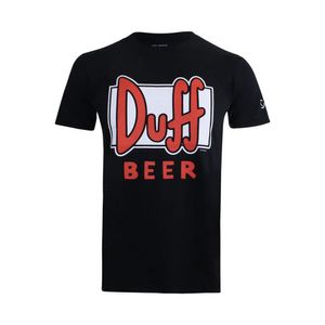 The Simpsons - "Duff Beer" T-Shirt für Herren TV924 (XXL) (Schwarz/Weiß/Rot)